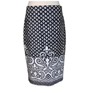 NYCC Black & White Paisley Pencil Skirt NWT